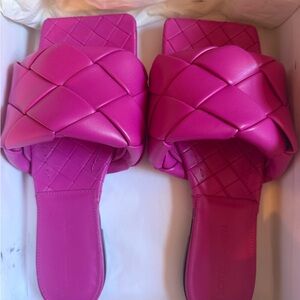 Bottega Veneta Fuchsia Woven Sandals